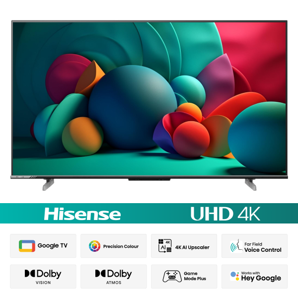 Hisense 43 Bezelless Dolby Vision 4K UHD Smart LED Voice Control Google DTS TV