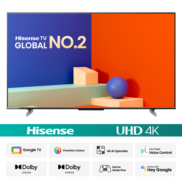 Hisense 55 Bezelless Dolby Vision 4K UHD Smart LED Voice Control Google DTS TV